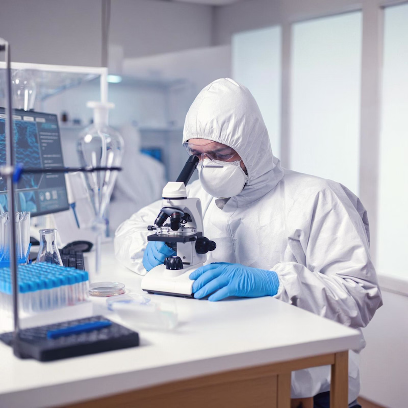 Mold sample analysis in a testing lab